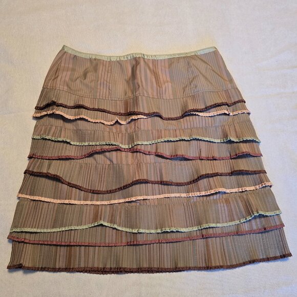 Cynthia Steffe Dresses & Skirts - CYNTHIA by CYNTHIA STEFFE Size 6 Womens Tiered Skirt Mini Pleats Fall Colors